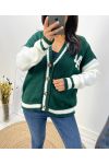 CARDIGAN COLLEGE SPIRIT "LA" VERDE SMERALDO AW585