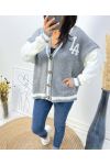 GILET COLLEGE SPIRIT "LA" AW585 GRIGIO