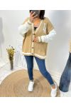 GILET ESPRIT COLLEGE "LA" AH585 CAMEL