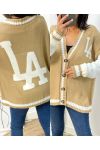 COLLEGE SPIRIT VEST "LA" AW585 CAMEL