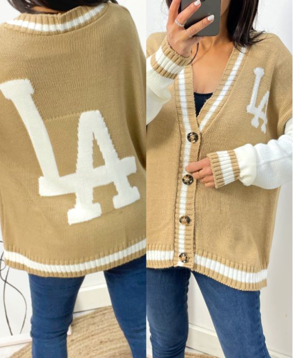 COLLEGE SPIRIT VEST "LA" AW585 CAMEL