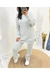 CONJUNTO DE SUÉTER "COMFY" + PANTALÓN A JUEGO AW574 GRIS CLARO