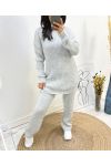 CONJUNTO DE SUÉTER "COMFY" + PANTALÓN A JUEGO AW574 GRIS CLARO