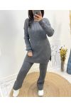 "COMFY" SWEATER SET + BIJPASSENDE BROEK AH574 DONKERGRIJS