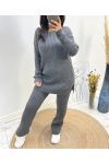 "COMFY" SWEATER SET + BIJPASSENDE BROEK AH574 DONKERGRIJS