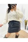 SOFT OPENWORK SWEATER AH62 BEIGE