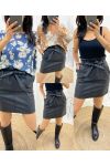 PACK 4 FAUX LEATHER SKIRTS AH463 S-M-L-XL BLACK