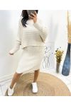 ENSEMBLE ROBE + PULLOVER ASSORTI AH600 BEIGE