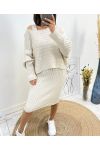 ENSEMBLE ROBE + PULLOVER ASSORTI AH600 BEIGE