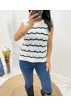 PEARL OPENWORK SLEEVELESS SWEATER AW645 WHITE