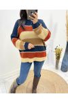 MULTICOLORED SWEATER LUREX AH634 NAVY BLUE