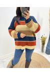 MULTICOLORED SWEATER LUREX AH634 NAVY BLUE