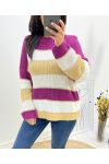 LUREX MEHRFARBIGER PULLOVER AH634 PLUM