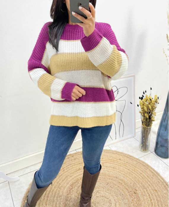 LUREX MULTICOLOR SWEATER AH634 PLUM