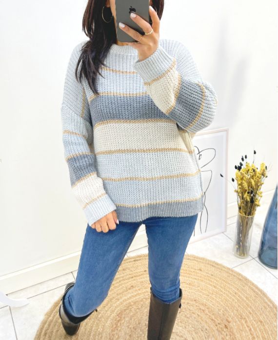 LUREX MULTICOLOR SWEATER AH634 LIGHT GREY