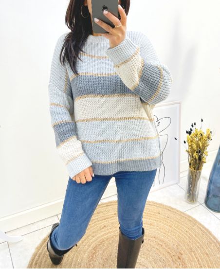 LUREX MULTICOLOR SWEATER AH634 LIGHT GREY