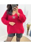 MAGLIA ULTRA MORBIDA STAR AW627 ROSSO