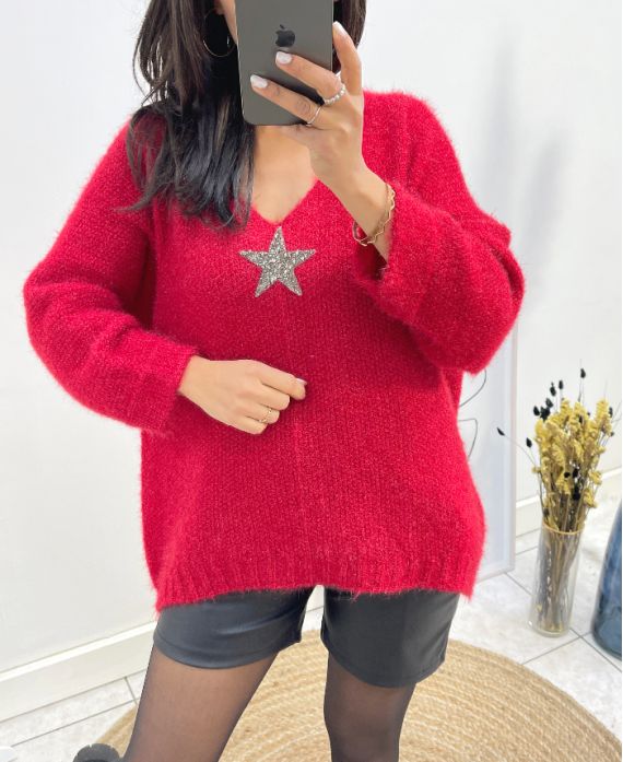 ULTRA SOFT SWEATER STAR AW627 RED