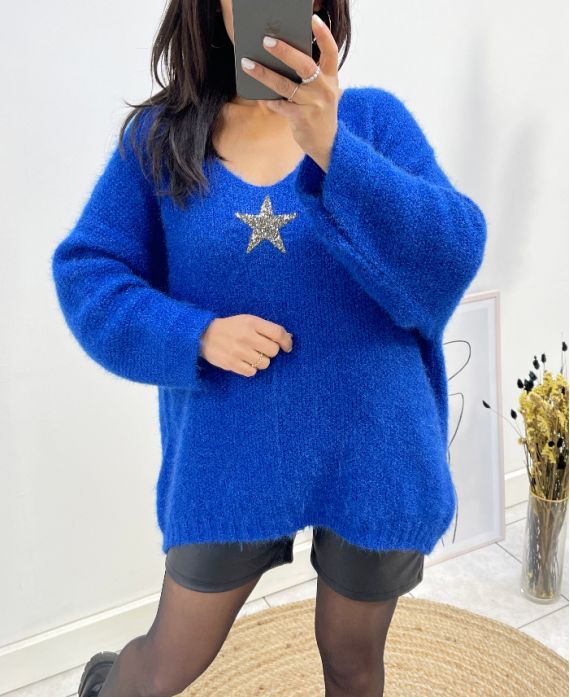 ULTRA MIĘKKI SWETER ETOILE AW627 ROYAL BLUE