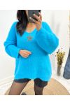 PULLOVER ULTRA DOUX ETOILE AH627 BLEU AZUR