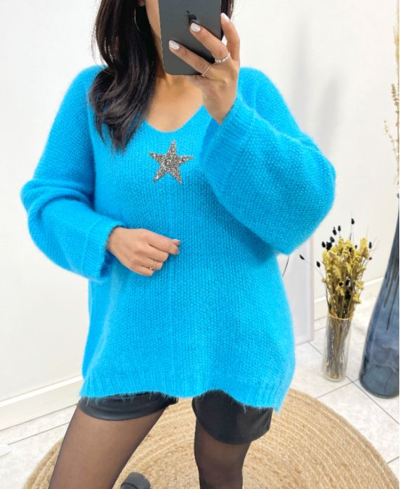 ULTRA SOFT STAR JUMPER AW627 AZURE BLUE