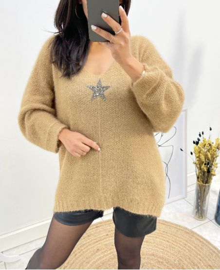 MAGLIONE ULTRA SOFT STAR AH627 CAMEL