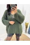 ULTRA-SOFT STAR SWEATER AW627 KHAKI