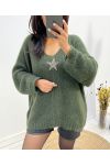 ULTRA-SOFT STAR SWEATER AW627 KHAKI