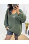 ULTRA-SOFT STAR SWEATER AW627 KHAKI