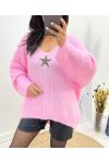 PULLOVER ULTRA DOUX ETOILE AH627 ROSE