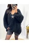 ULTRA SOFT STAR SWEATER AH627 BLACK