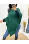 PONCHO MAILLE AH641 VERT EMERAUDE