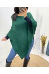 PONCHO MAILLE AH641 VERT EMERAUDE