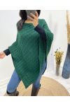 PONCHO MAILLE AH641 VERT EMERAUDE