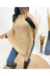 CAMEL GEBREIDE PONCHO AH641