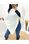 KNIT PONCHO AW641 WHITE