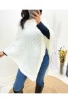 KNIT PONCHO AW641 WHITE