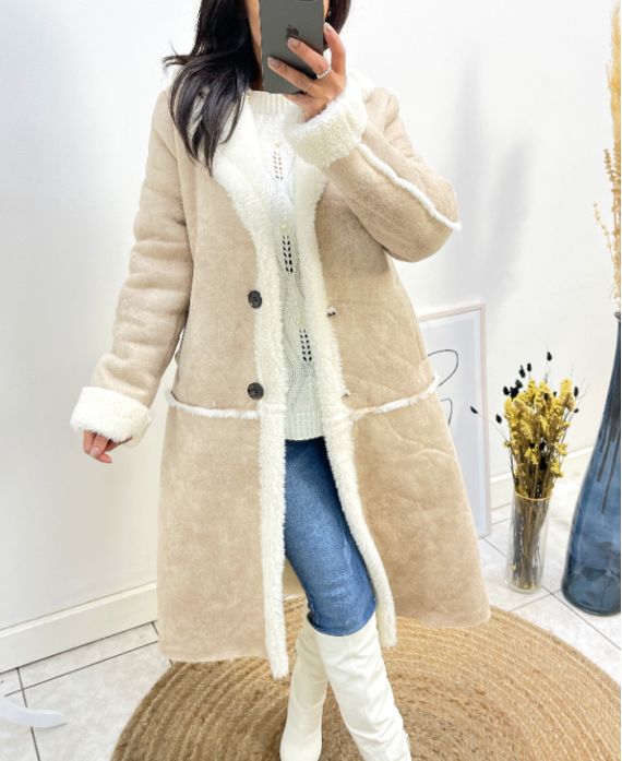 PACK 3 LONG COATS S-M-L AW702 BEIGE