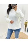 PULLOVER PERLE AH657 BLANC