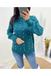 PEARL SWEATER AH657 PETROL BLUE