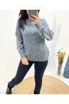 PULLOVER PERLE AH657 GRIS