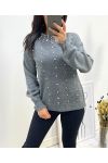 PULLOVER PERLE AH657 GRIS