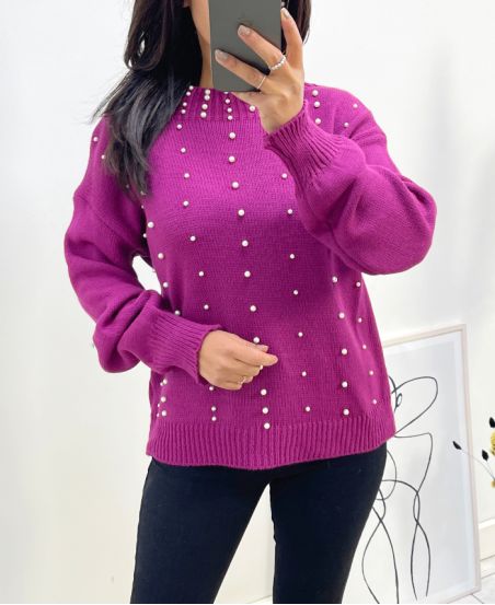 PEARL SWEATER AH657 PLUM