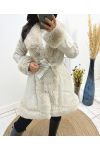 PACK 3 FAUX LEATHER COATS FAUX FUR COLLAR S-M-L AH710 BEIGE