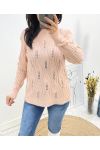 PEARL OPENWORK SWEATER AW676 PINK