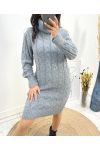 PULL ROBE TORSADE COL ROULE AH699 GRIS