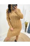 PULL ROBE TORSADE COL ROULE AH699 CAMEL