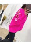 AUSGEFALLENER BANDPULLOVER AH658 FUSHIA