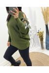 AUSGEFALLENER BANDPULLOVER AH658 KHAKI