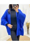 2-POCKET KNIT VEST, ROYAL BLUE, AH673